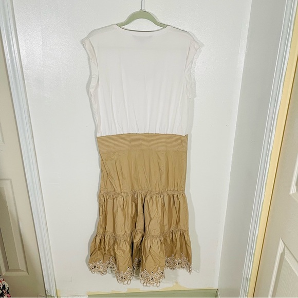 Veronica Beard Jeans Amaia Embroidered Eyelet Midi Dress Cottagecore Bohemian - Picture 3 of 7